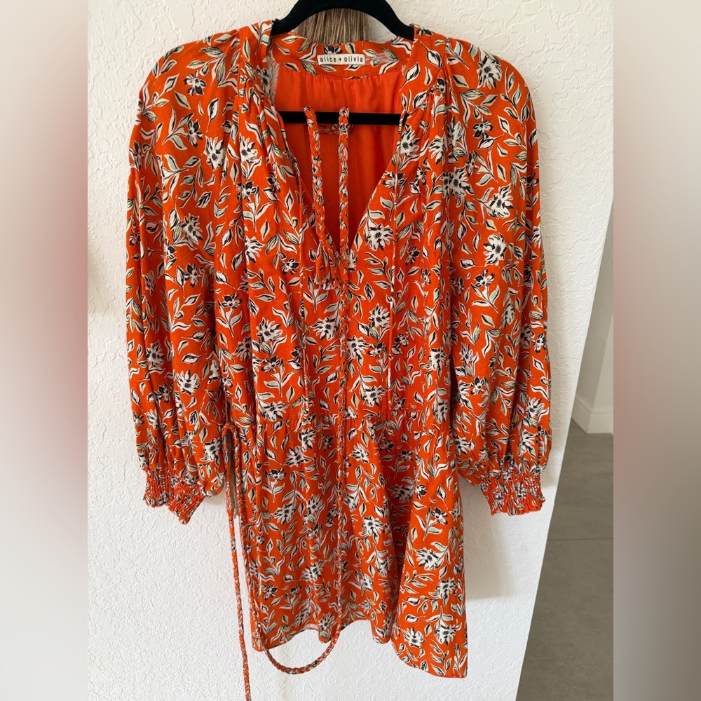 Alice + Olivia Orange Floral dress